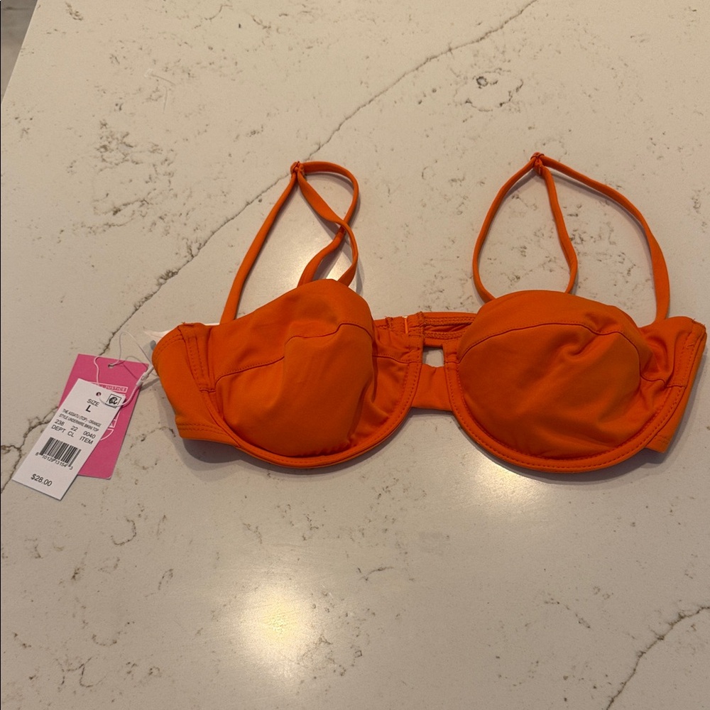 Liberty & Justice - Large - The Assatu Underwire Bikini Top - Orange - New $28